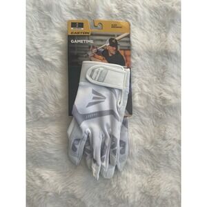 EASTON BASEBALL/SOFTBALL GAMETIME BATTING GLOVES  Adult SMALL WHITE